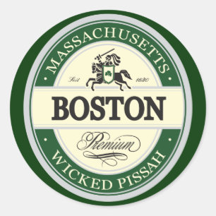 boston - zwarte pissah ronde sticker