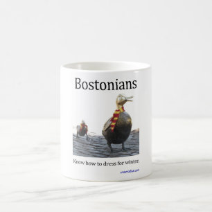 Bostoniërs weten hoe ze zich moeten kleden voor de koffiemok