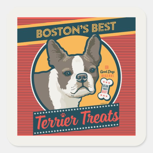 Boston's beste Terrier traktaties Vierkante Sticker (Voorkant)