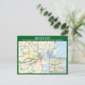 Bostons MBTA metrokaart Briefkaart (Staand voorkant)