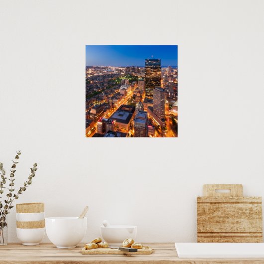 Boston's skyline bij zonsondergang poster (Keuken)
