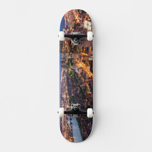 Boston's skyline bij zonsondergang skateboard (Voorkant)