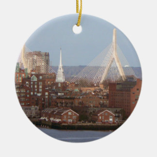 Boston's waterfront met Zakim Bridge Keramisch Ornament