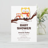 Bosuil Baby Shower Uitnodiging (Staand voorkant)