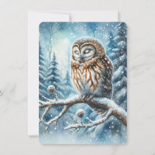 Bosuil Serene Winter Bos Dierenkaart