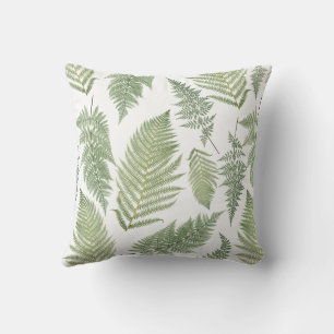 Bosvarenblad Vintage Groen Botanisch Boslandschap Kussen