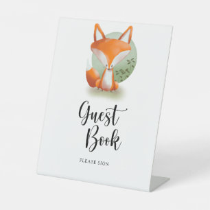 Bosvos - Gastboek Reclamebord Met Voetstuk