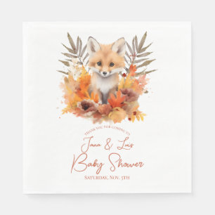 Bosvos Greenery Waterverf Blad Baby Shower Servet