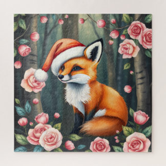 Bosvos in kerstmuts legpuzzel