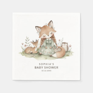 Bosvos Meisje Baby Shower Papieren Servetten