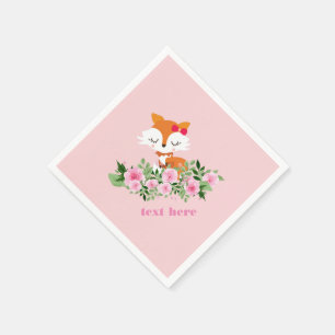 bosvos, schattige vos, roze, zoet, schattig, servet