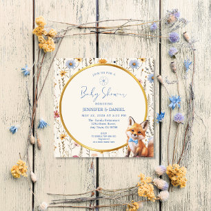 Bosvosje Bloemen Meisje Baby Shower Kaart