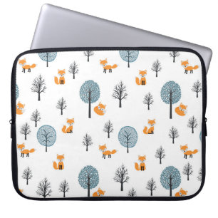 Bosvossen: witte achtergrond laptop sleeve