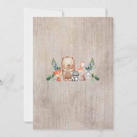 Bosvriendelijke Baby showers Kaart (Achterkant)