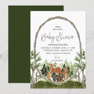Bosvrienden Baby shower Woodland Kaart