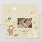 Bosvrienden Foto Geboorteaankondiging Aankondiging (Voorkant / Achterkant)