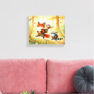 Bosvrienden Nursery Canvas Muurkunst Afdruk
