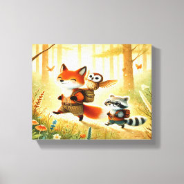 Bosvrienden Nursery Canvas Muurkunst Afdruk