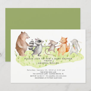 Bosvrienden Woodland Baby Shower Uitnodiging