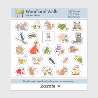 Boswandelstickerblad Sticker