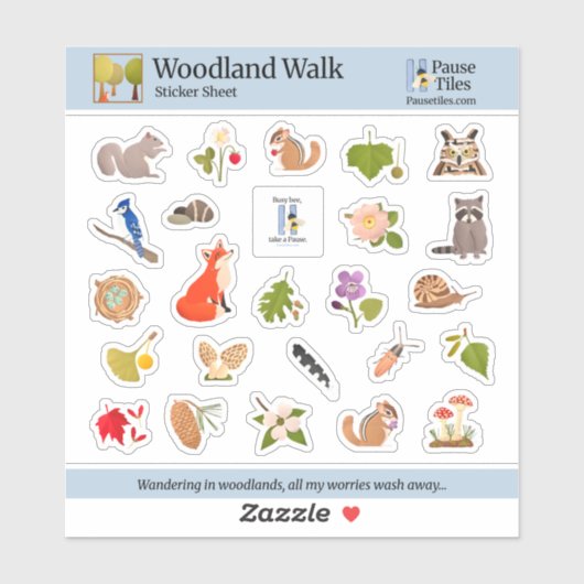 Boswandelstickerblad Sticker (Vel)