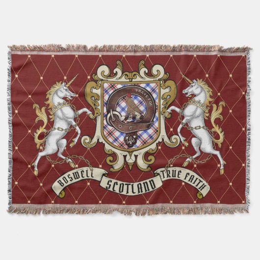 Boswell Clan Badge & Tartan Deken (Voorkant)