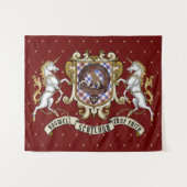 Boswell Clan Badge & Tartan Wandkleed (Voorkant (horizontaal))