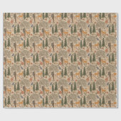 Boswezens bosdieren cadeaupapier (Vlak)