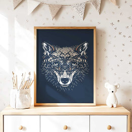 Boswolf-kinderkamer Muur Kunstprint Kinderkamer De Poster