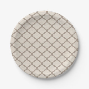 Bot/Beige Marokkaans Traliewerk 7" Papieren Bordje
