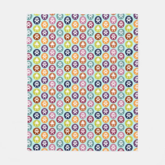 Bot! Cirkelafdrukken in heldere kleuren (middelgro Fleece Deken (Voorkant)