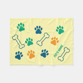 Bot en Pawprint Gepersonaliseerde Hondendekens Fleece Deken