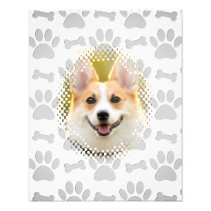 Bot en poot print patroon hond Lijst Foto Afdruk