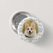 Bot en poot print patroon hond Lijst Ronde Button 3,2 Cm (Voorkant /achterkant)