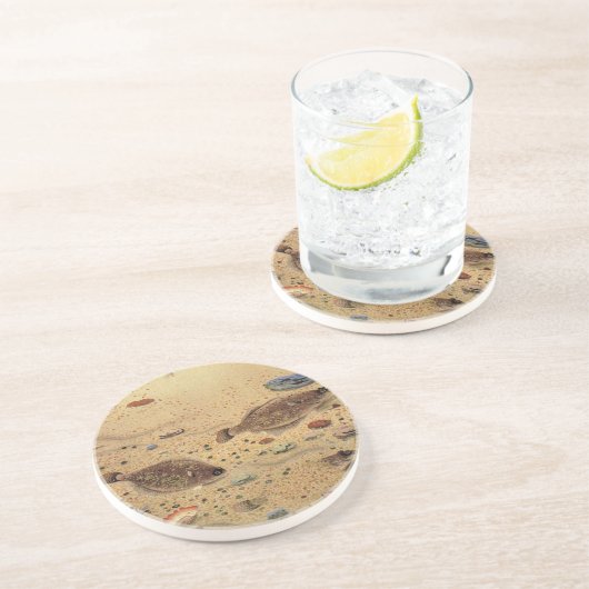 bot- en zeeboten zandsteen onderzetter (Zijkant)