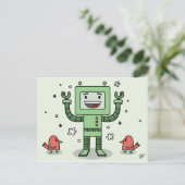 Bot et amis heureux - carte postale (Debout devant)
