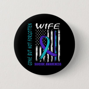 Bot, maar niet vergeten, vlag over zelfmoordbewust ronde button 5,7 cm