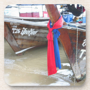 Bot op de strand Phi Phi-eilanden, Thailand Onderzetter