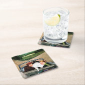 Bot op straat vierkante kartonnen onderzetter (Insitu)