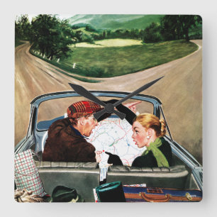 Bot op straat vierkante klok