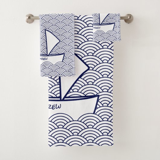 Bot op Waves Bath Towel Set Bad Handdoek (Insitu)