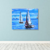 Bot op Zee Canvas Afdruk (Insitu (Houten vloer))