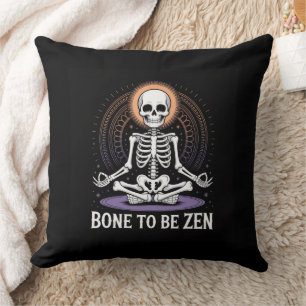 Bot tot Zen zijn – Skelet Meditatie Yoga Decorati Kussen