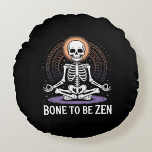 Bot tot Zen zijn – Skelet Meditatie Yoga Decorati Rond Kussen