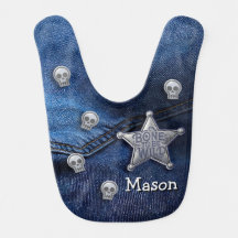 Bot wild te zijn, sheriffbadge, denim look, slecht