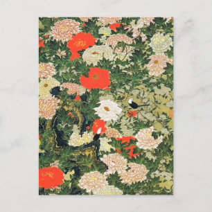 Botan Shoukinzu Colorful Floral Flowers Patroon Briefkaart
