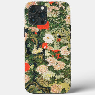 Botan Shoukinzu Colorful Floral Flowers Patroon iPhone 13 Pro Max Hoesje