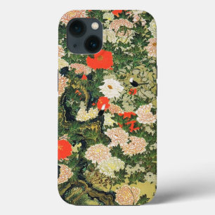 Botan Shoukinzu Colorful Floral Flowers Patroon iPhone 13 Hoesje