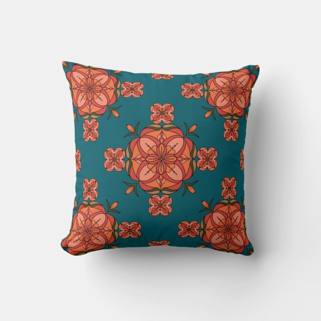 Botanic Bloom Throw Pillow Kussen (Voorkant)