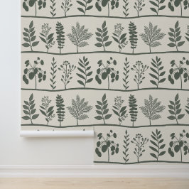 Botanic Gentle Rhythm XL 1b donkergroene bloemen Behang